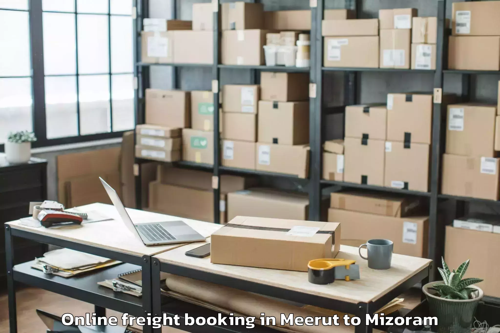 Easy Meerut to Serchhip Online Freight Booking Booking